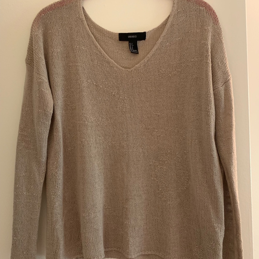 Tan v-neck sweater